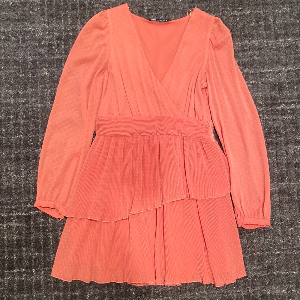 flowy pink zara dress